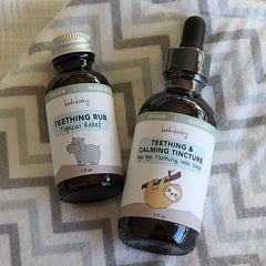 Product label for Balm Baby Teething Tincture
