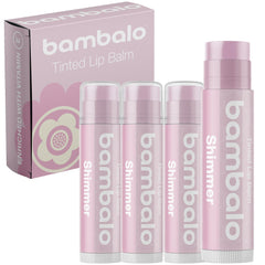 Bambalo tinted lip balm shimmer pack with subtle pearly glow.