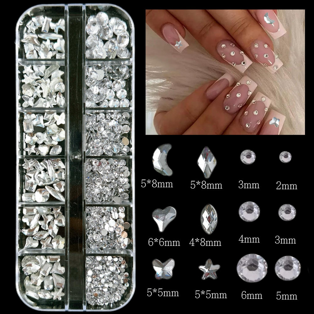 BANA ART silver rhinestones and crystals for sparkle and depth