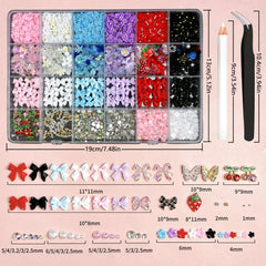 BANA ART strawberry and cherry charm set adds playful accents to any manicure.
