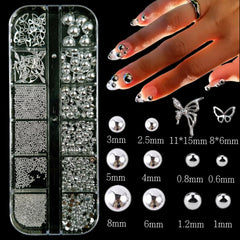 BANA ART white-beige flat-back pearls for elegant manicures