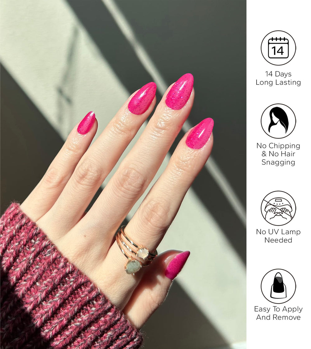Banmagately glitter violet wrap on short nail for everyday wear