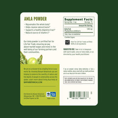 Organic certification label on Banyan Amla Powder