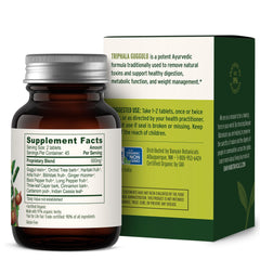 Banyan Botanicals Triphala Guggulu brand sign reflecting Ayurvedic heritage and trust.
