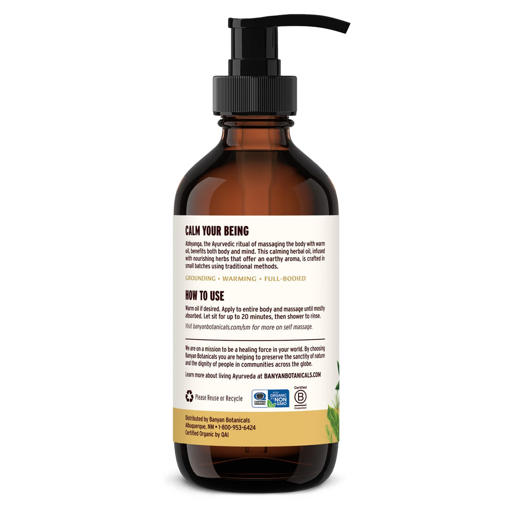 Relaxing self-massage with Banyan Botanicals Vata Massage Oil