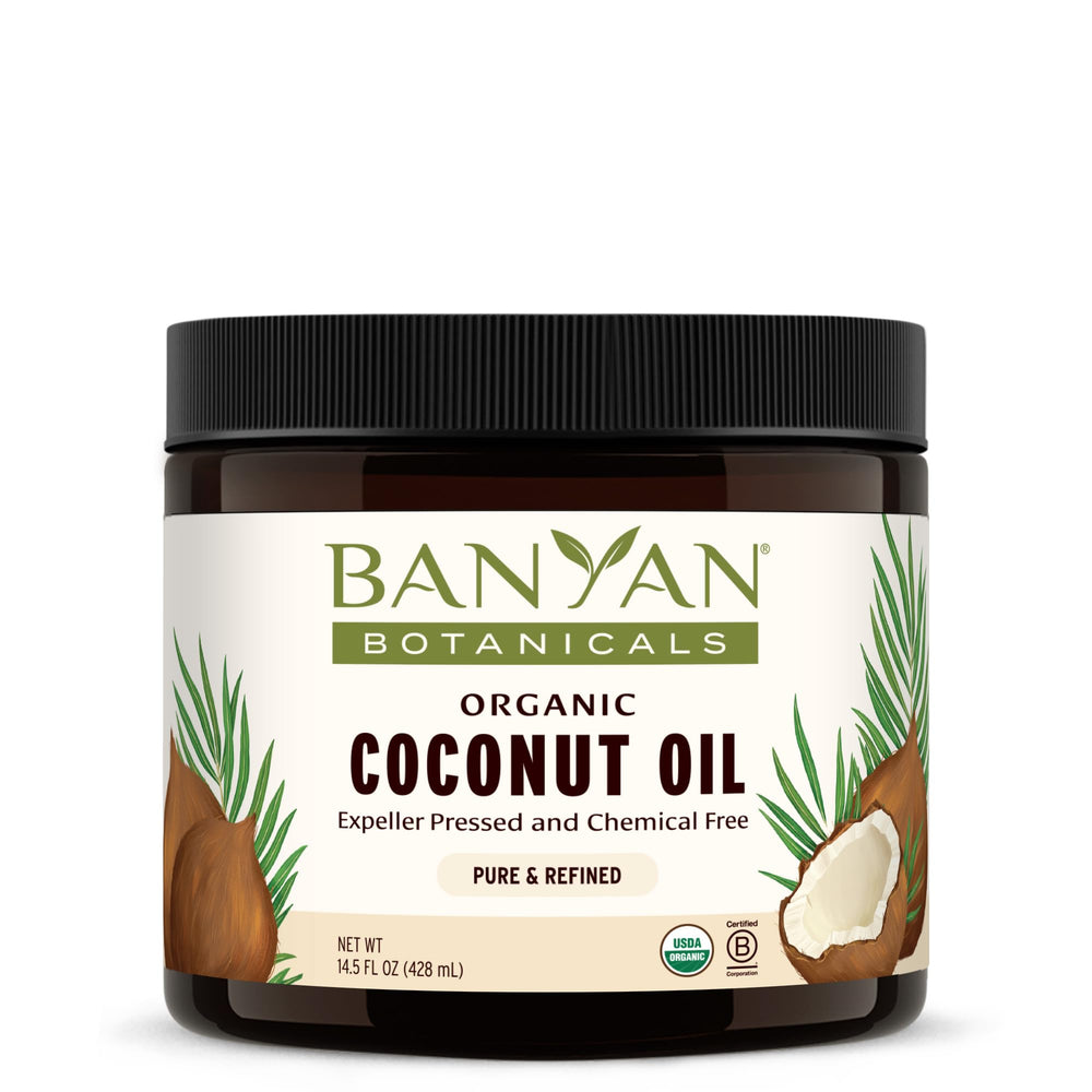 Banyan Botanicals Coconut Oil 14 oz bottle – expeller-pressed and organic