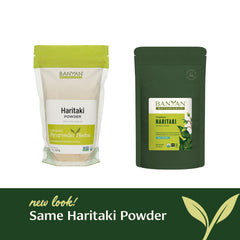 Fair for Life Fair Trade certification seal with Banyan Botanicals Haritaki Powder