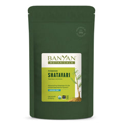 Front view of Banyan Botanicals Shatavari Powder jar