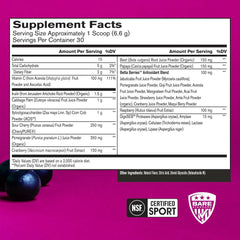 Beet juice and blueberry visuals emphasize vibrant color and wellness benefits.