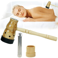 Barelove wooden moxa stick burner holder with lid and push tool