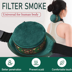 Copper moxa box with high quality breathable velvet smoke filter bag
