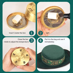 Three adjustable temperature levels on the copper moxa box