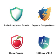 Close-up of Bari B12 Max cherry-flavored chewable tablet