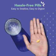 Just One pills in hand imply a simple, consistent daily routine for post-bariatric care.