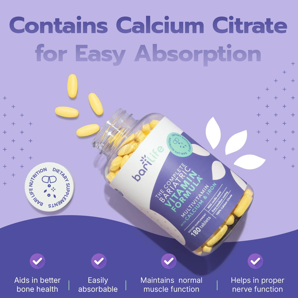 Ingredients list for Bari Life complete bariatric multivitamin
