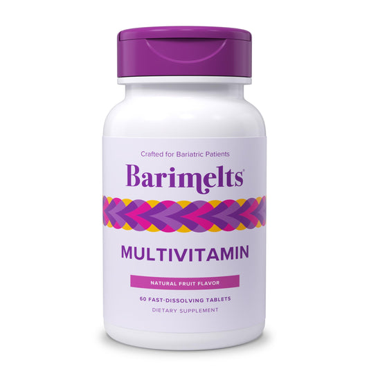 Front view of BariMelts Multivitamin 60-tablet bottle