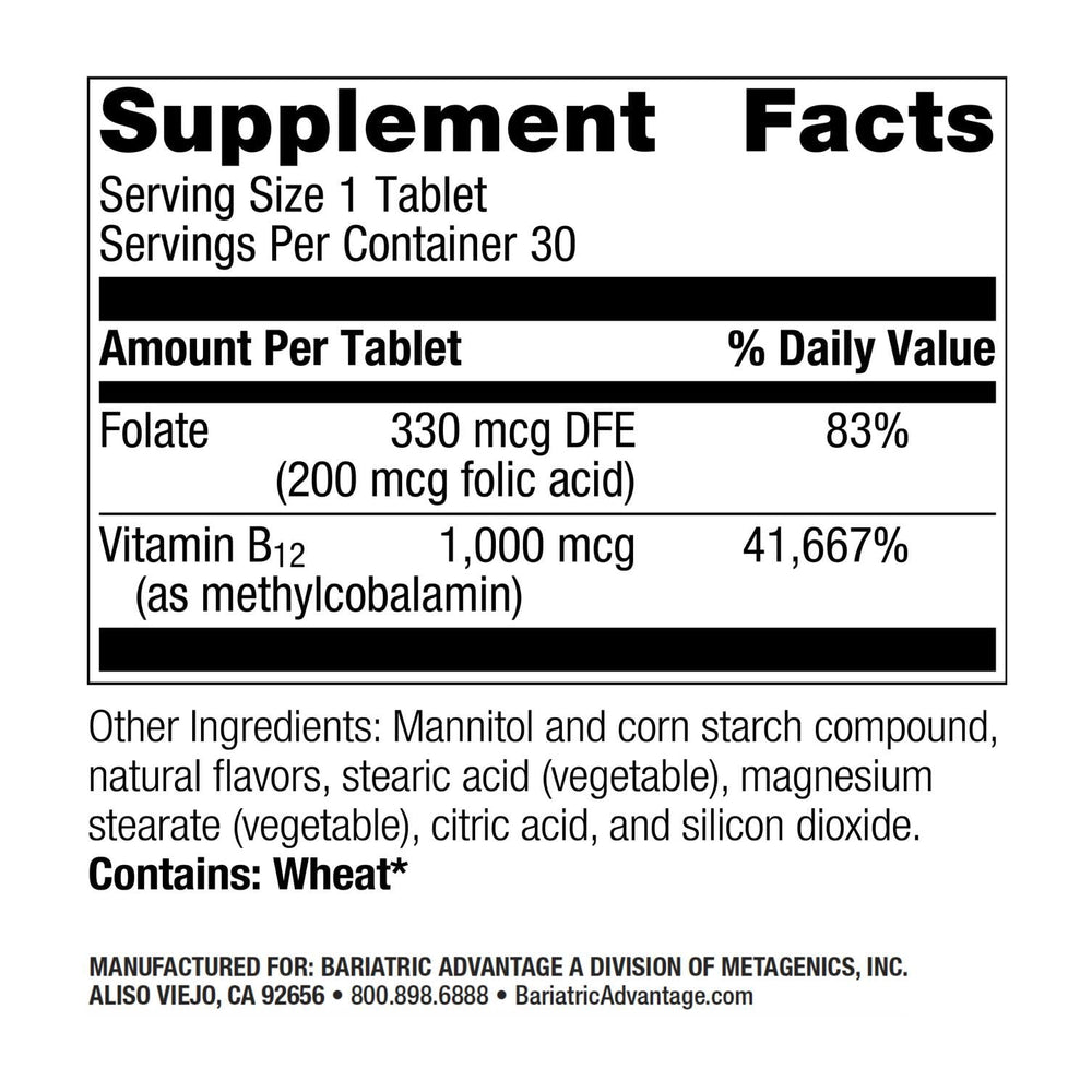 Vitamin B12 Speedy Melts dissolving in mouth