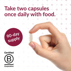 Two mini capsules representing the daily serving size