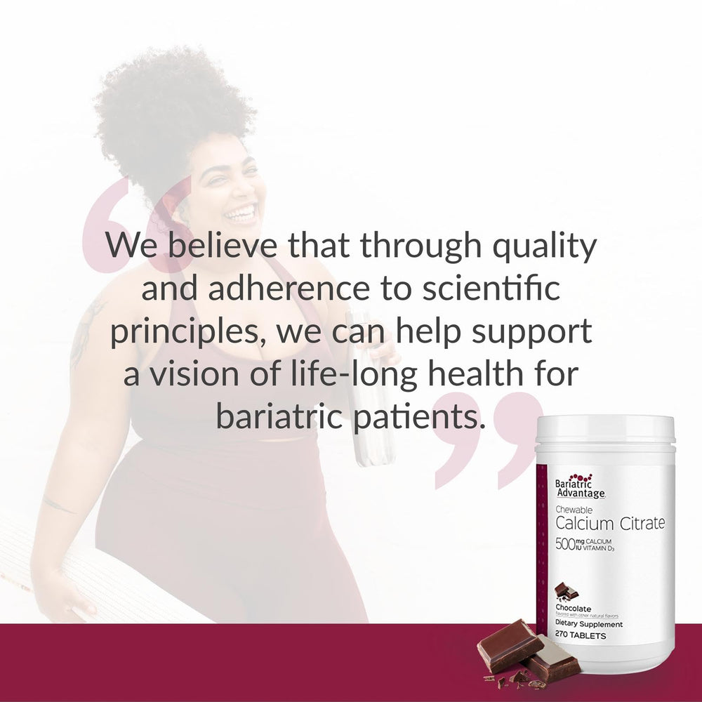 270-count bottle of Bariatric Advantage calcium citrate chewable tablets