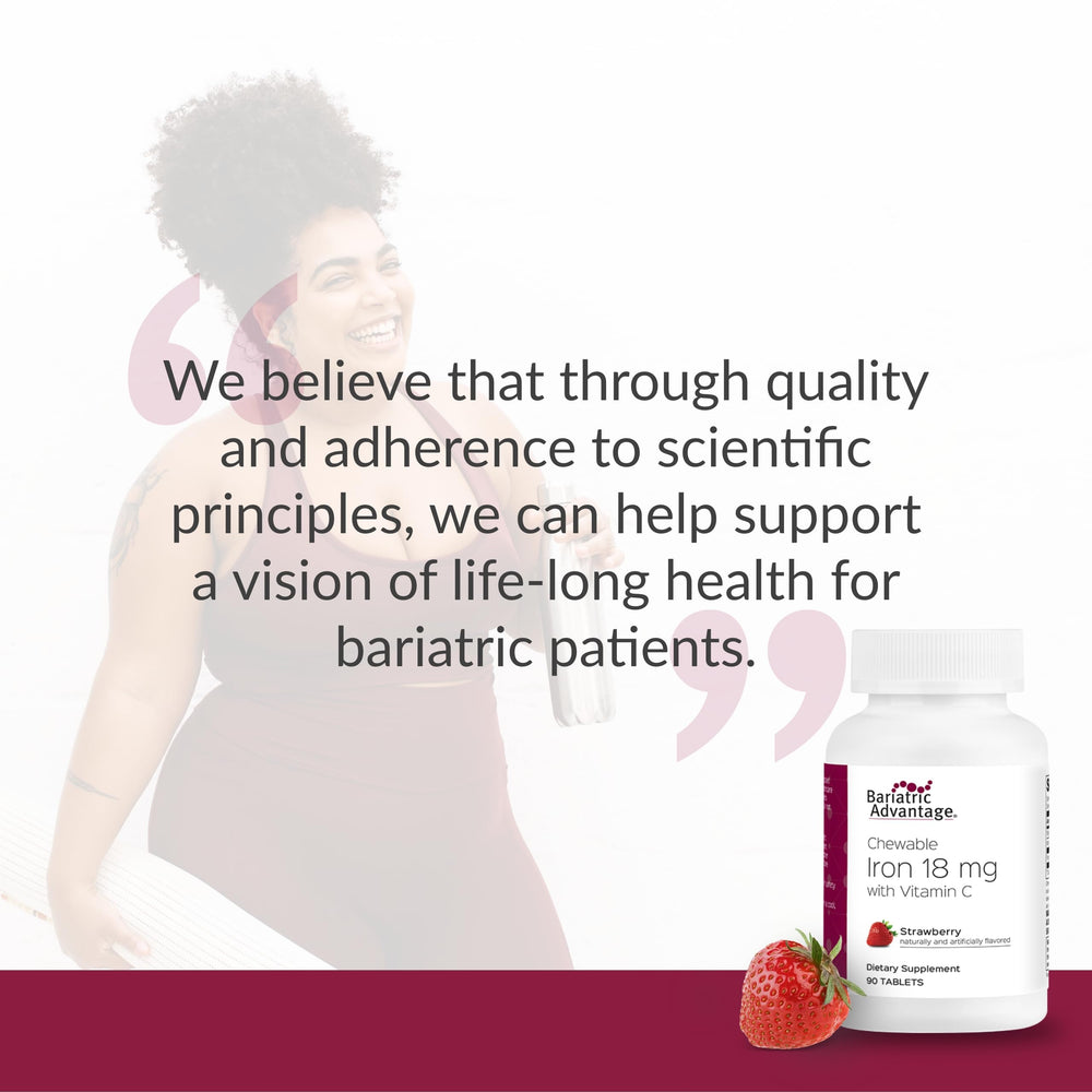 Bottle of 90 strawberry-flavored iron chewables