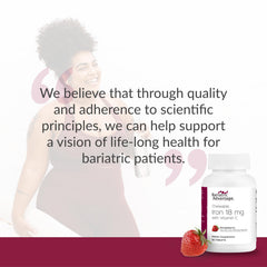 Bottle of 90 strawberry-flavored iron chewables
