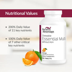 Orange flavored chewable vitamin tablets icon