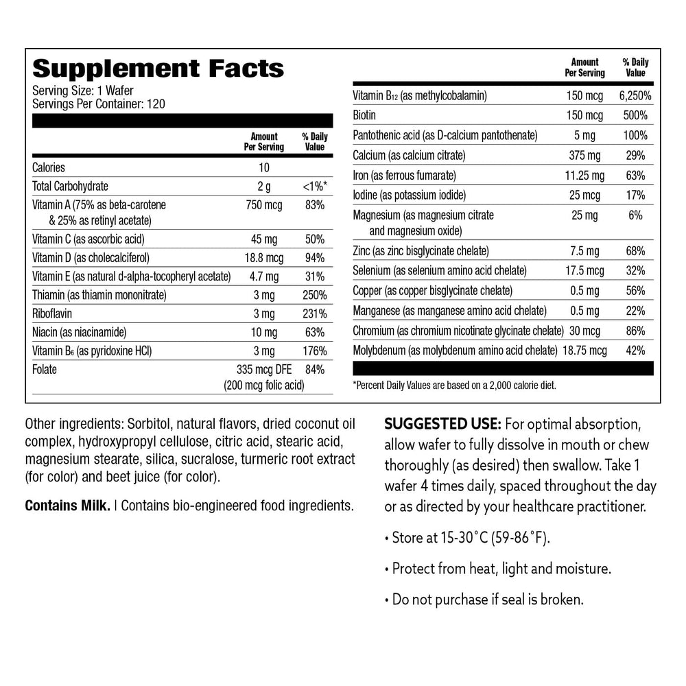 Nutrition facts and vitamin highlights graphic
