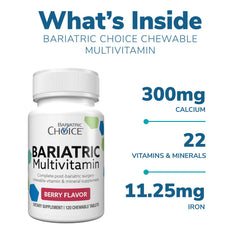 Product packshot of Bariatric Choice Chewable Multivitamin Berry 120ct