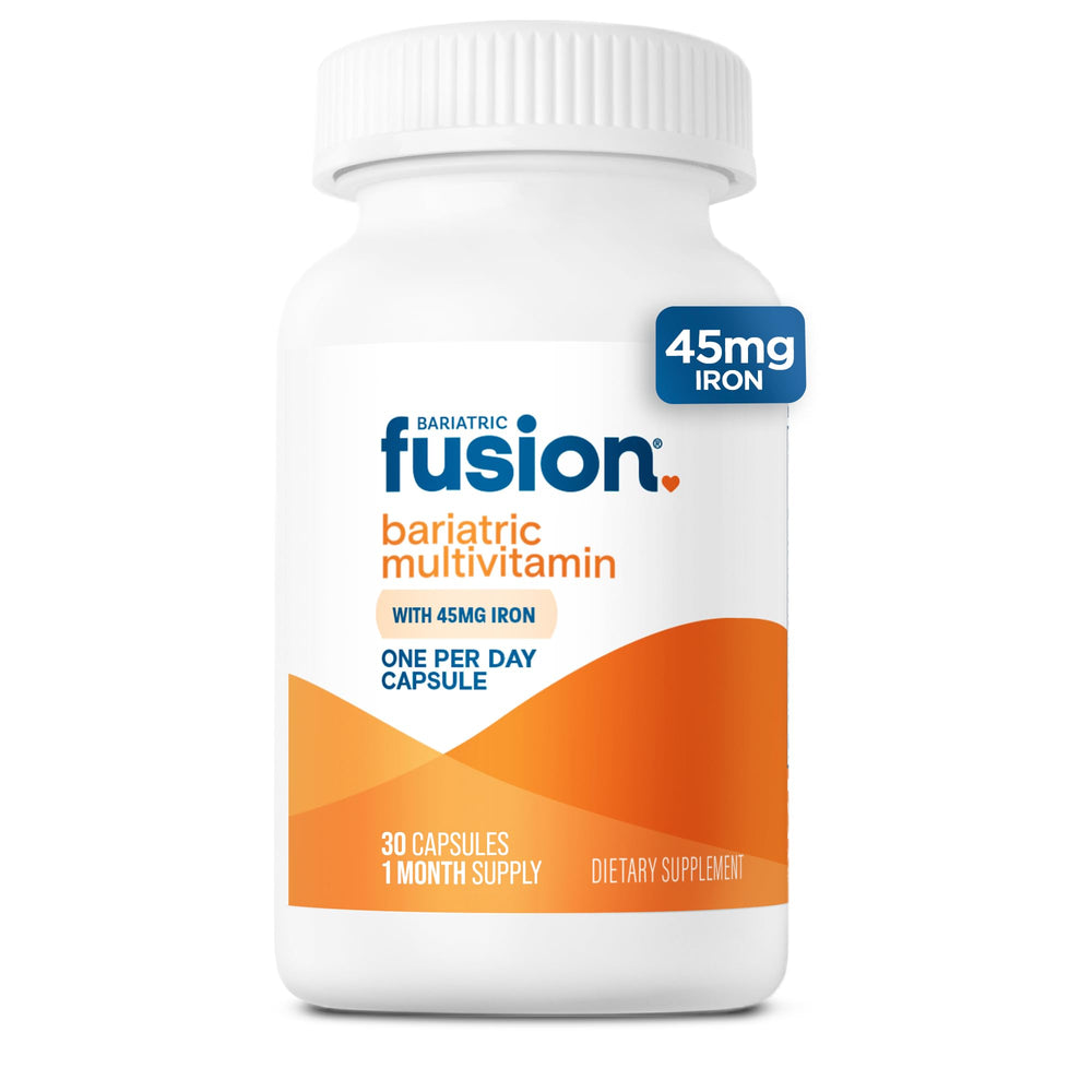 Bariatric Fusion one-per-day multivitamin with iron bottle label