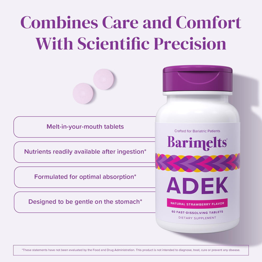 Barimelts ADEK natural strawberry flavor tablets