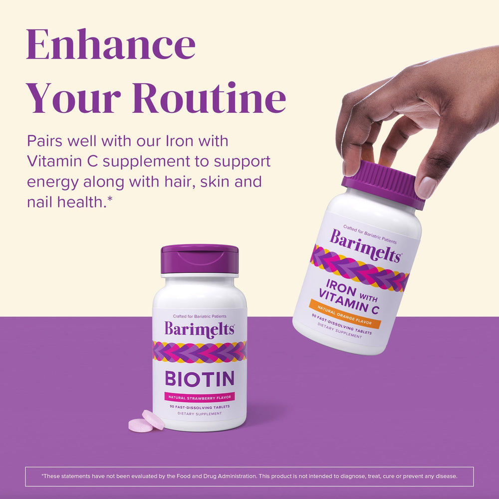 Non-GMO BariMelts Biotin 5000mcg bottle label