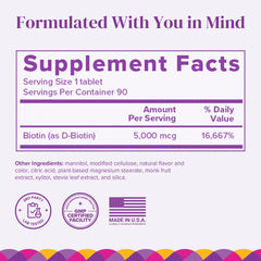 Close-up of BariMelts Biotin 5000mcg strawberry melt-in tablet