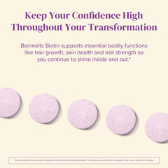Sugar-free BariMelts Biotin 5000mcg label highlighting sugar-free
