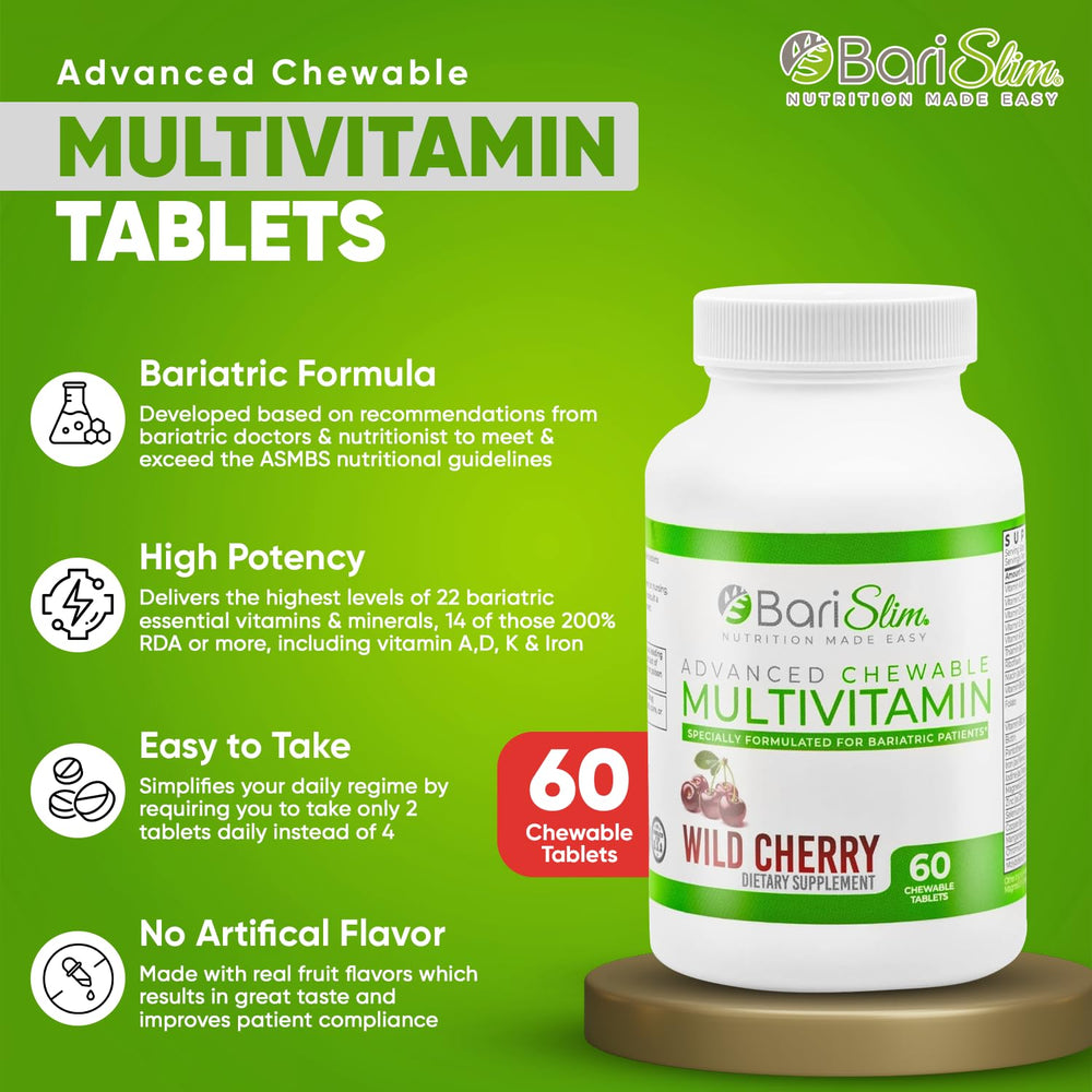 Graphic showing 22 essential vitamins and minerals included in BariSlim