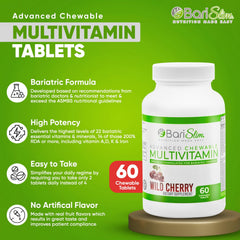Graphic showing 22 essential vitamins and minerals included in BariSlim
