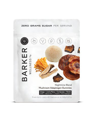 Barker Wellness Nighttime Mushroom Gummies bottle and label