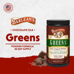 Barlean's Chocolate Greens powder ingredients