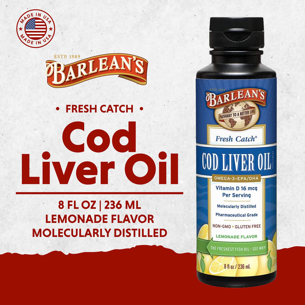 Barlean's Cod Liver Oil Liquid with Vitamin D