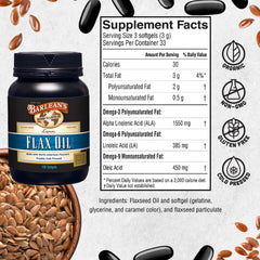 Barlean's flaxseed oil softgels label