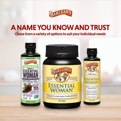 Woman incorporating Barlean's Essential Woman into daily routine