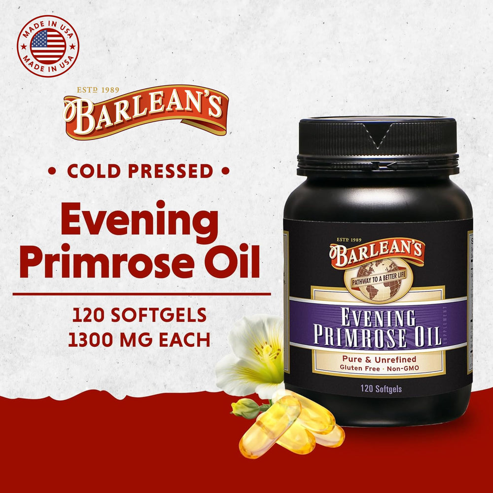 Close-up view of the GLA content in Barlean's Evening Primrose Oil