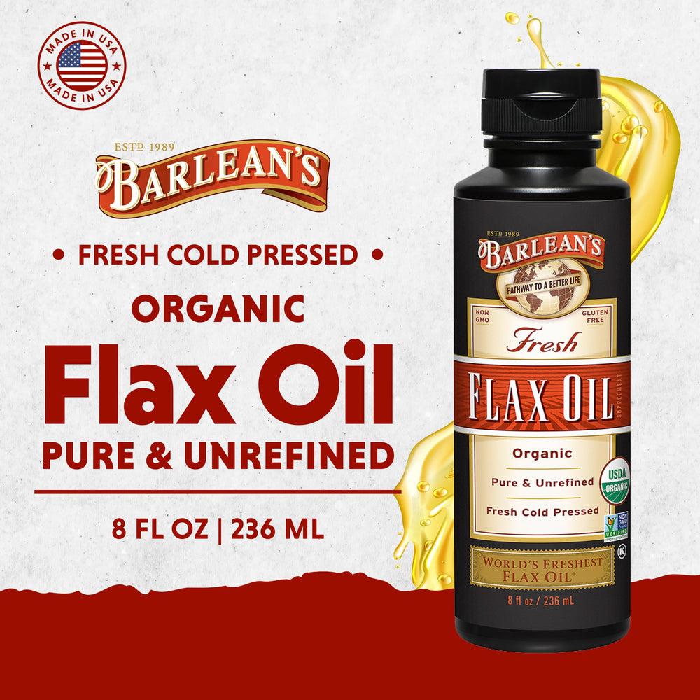 Label showing 7,640 mg ALA Omega-3 per tablespoon