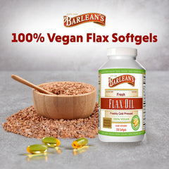 Front packaging of Barlean's Flaxseed Oil Softgels