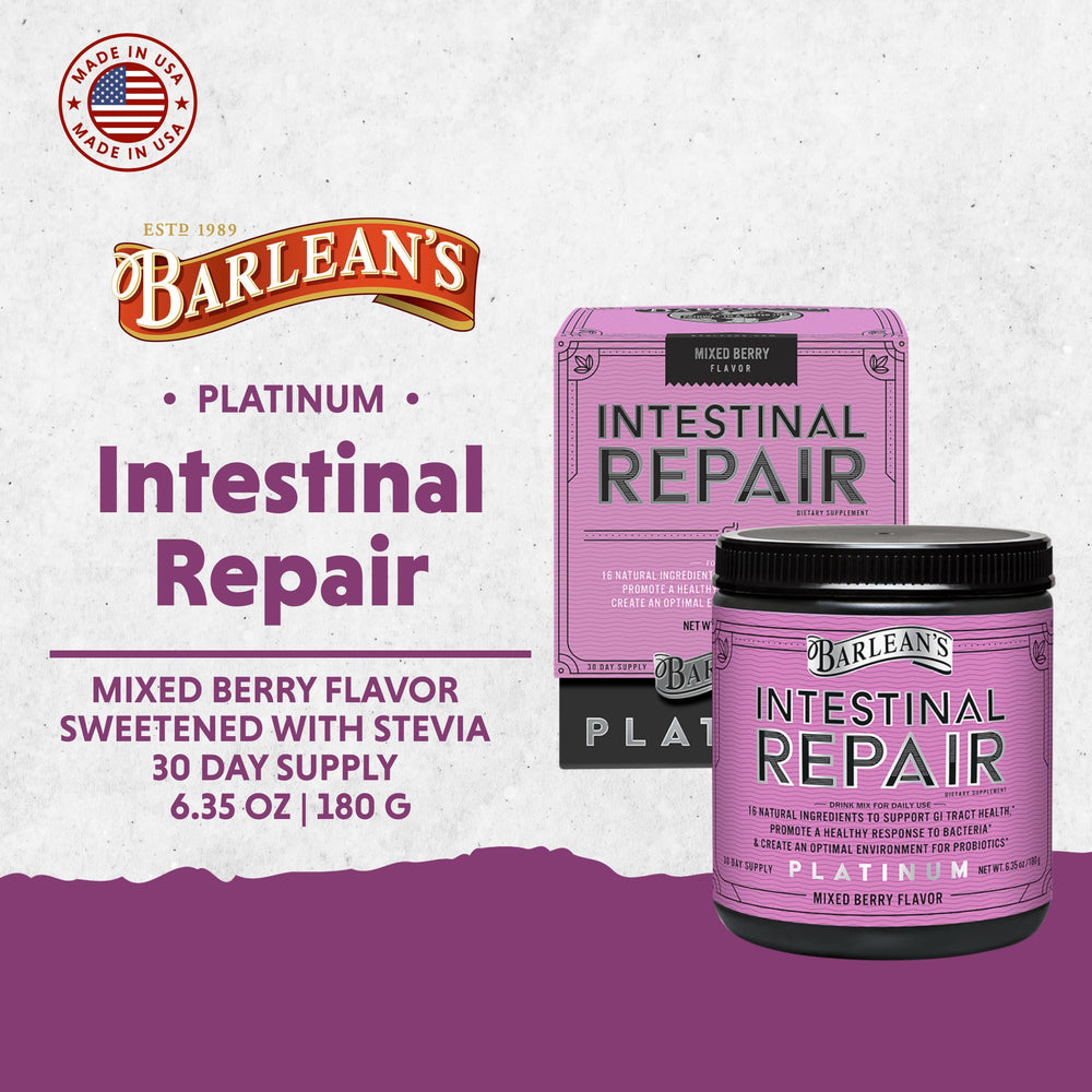 Gut health benefits graphic for Barlean's Intestinal Repair