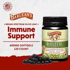Illustration of ingredients for Barlean's Olive Leaf Complex