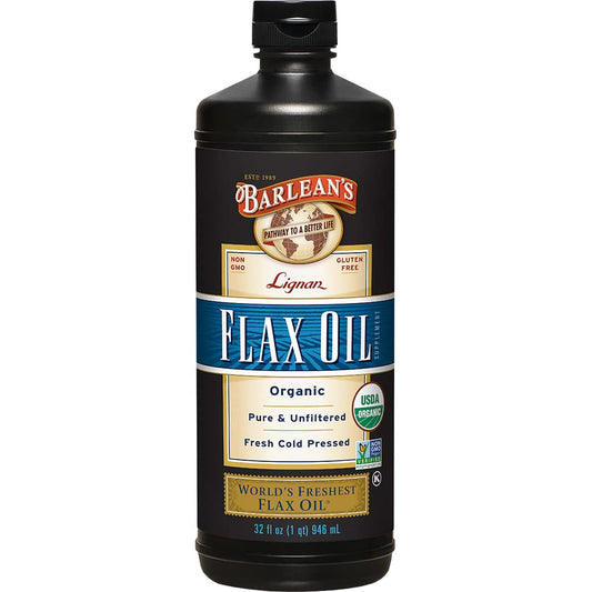 Barlean's Organic Lignan Flaxseed Oil 32 oz bottle