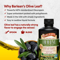 Pouring a tablespoon from Barlean's bottle into water for a daily routine.