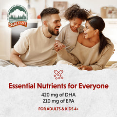 Non-GMO, gluten-free, sugar-free omega-3 oil label