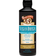 Barlean's Vegan Omega Liquid Flax and Algae Oil bottle front 16 oz