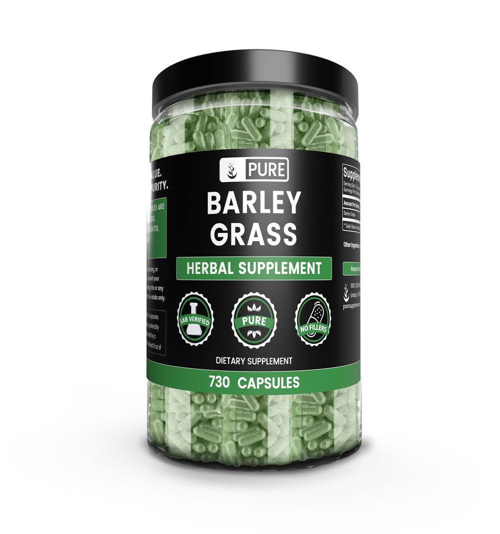Bottle of Pure Barley Grass Capsules – 730-count